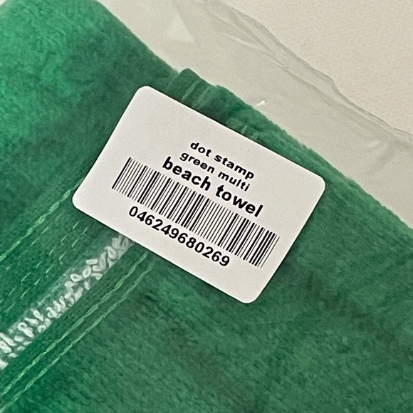 New Kate Spade Green Polka Dot Beach Towel - Picture 5 of 7